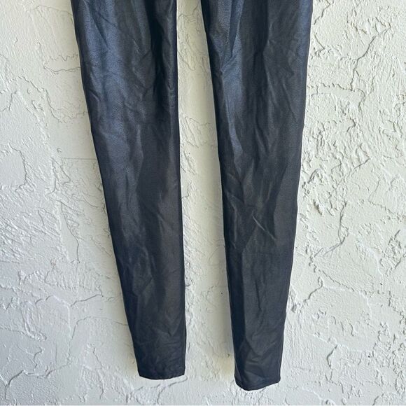 SPANX Faux Leather Legging Women Medium Black High Waist Rise - Picture 9 of 10
